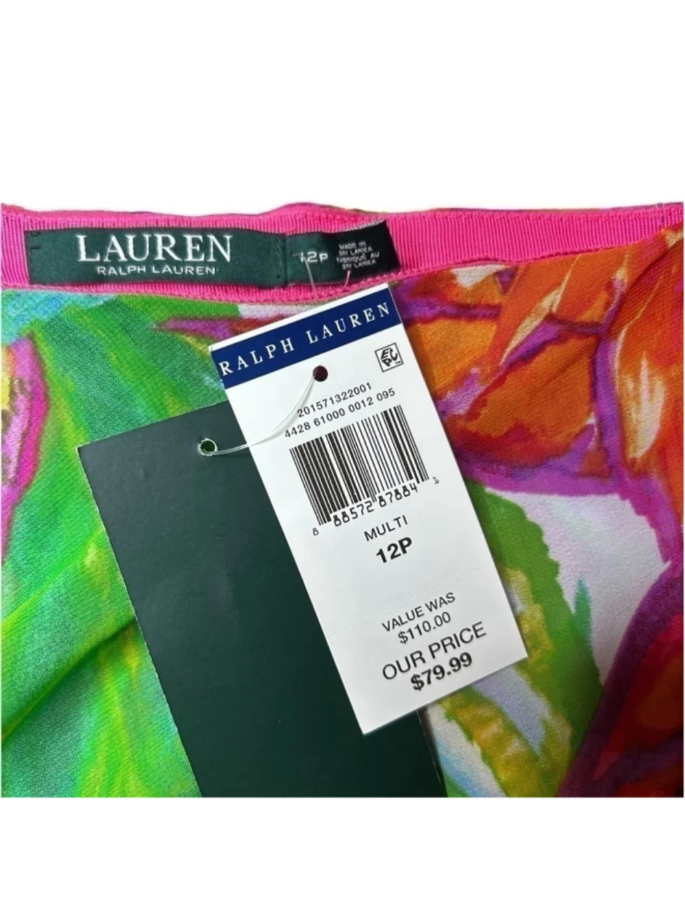 Lauren Ralph Lauren Women’s Petite Multi Floral Lined Wrap Skirt Size 12P - Picture 6 of 11